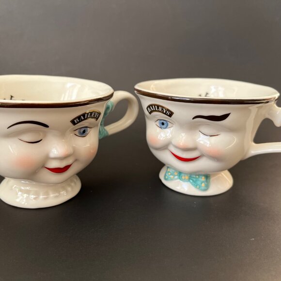 LOT OF 2 BAILEYS VINTAGE WINKING CUPS, MALE FEMALE LIMITED EDITION COLLECTIBLE - Picture 7 of 8